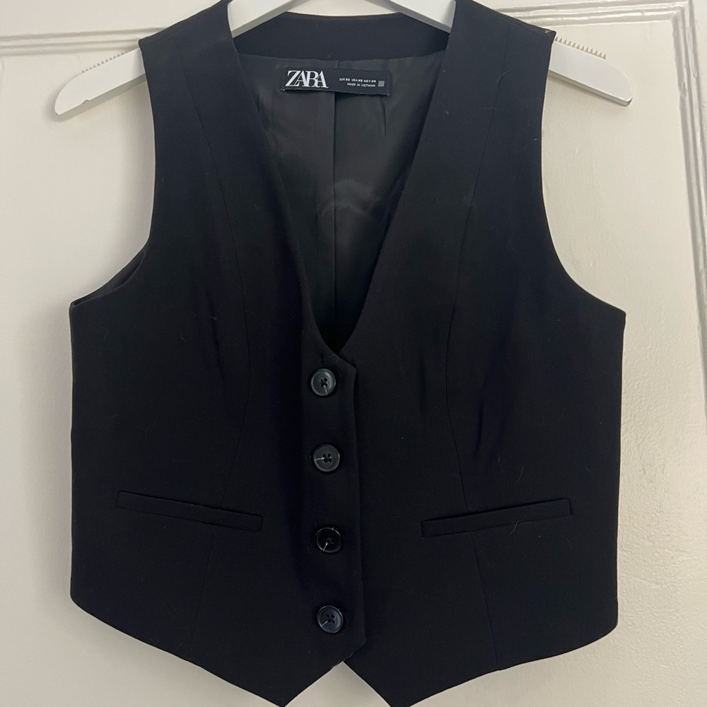 Zara Black Tailored Vest